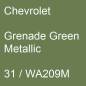 Preview: Chevrolet, Grenade Green Metallic, 31 / WA209M.